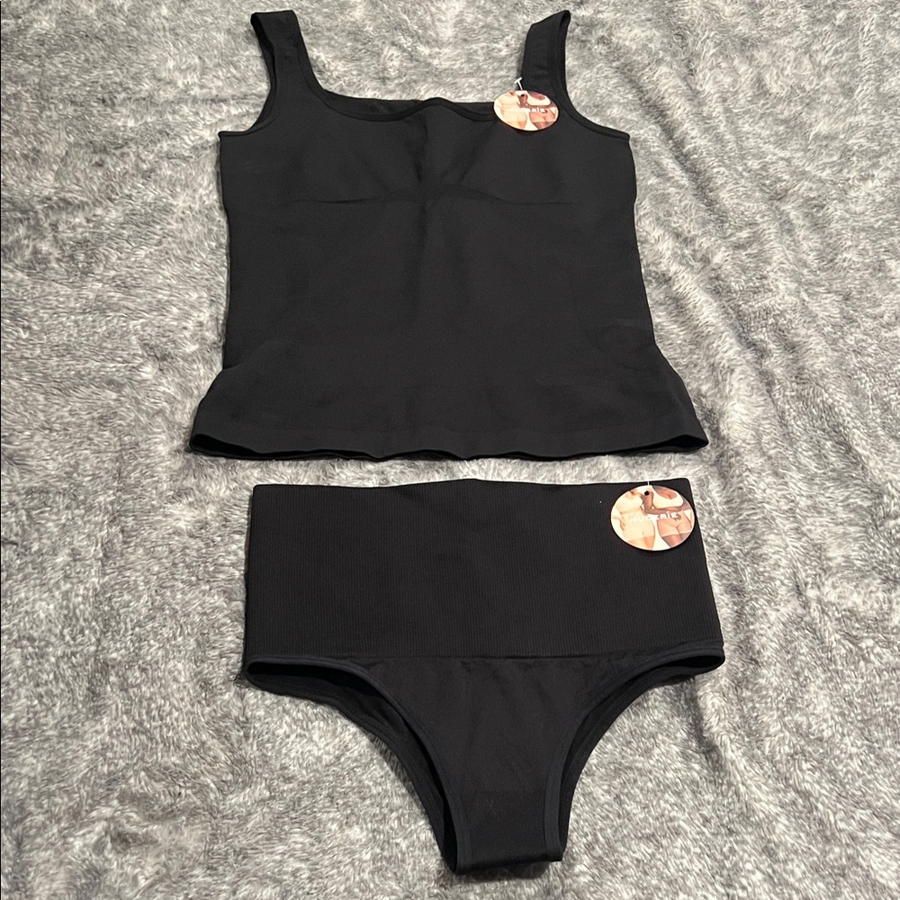 Nuderie Black Shapewear Set. The tank is XL the Thong is L